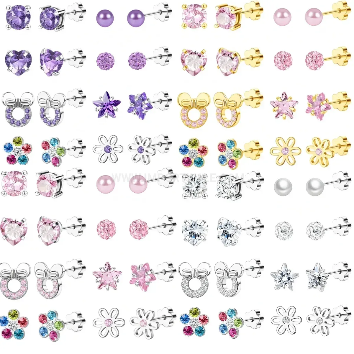 Trendy Stainless Steel Synthetic Opal Clay Ball Piercing Set
