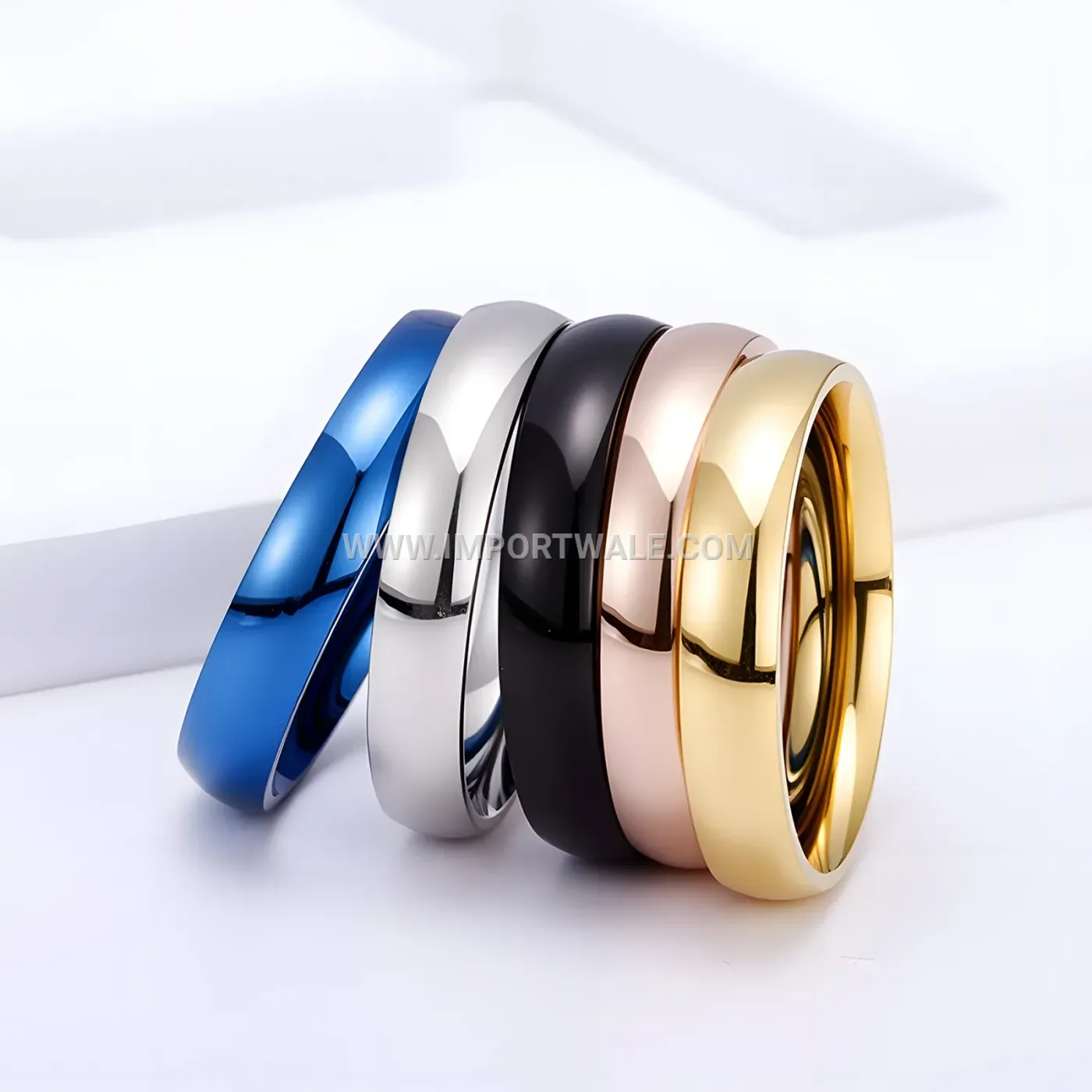 Minimalist 4mm Stainless Steel Smooth Comfort Fit Band Ring