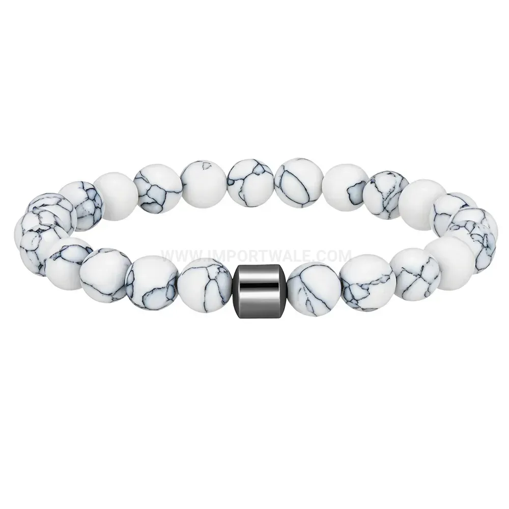Beaded Natural Stone Elastic Stretch Bracelet Set for Men