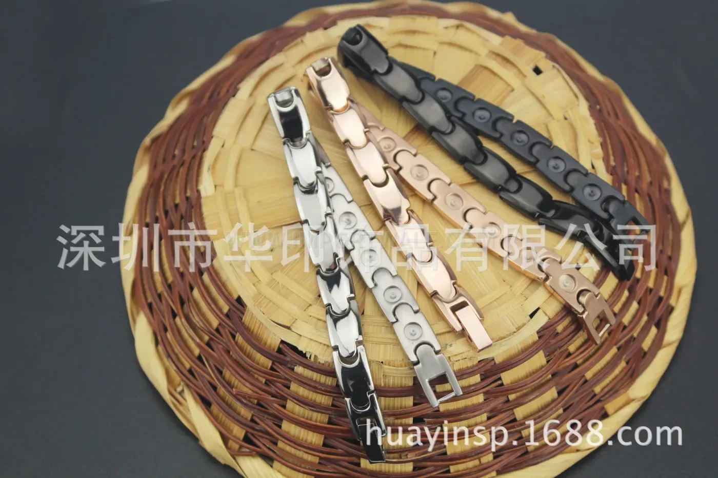 Modern Pure Titanium Bio Magnetic Germanium Link Bracelet