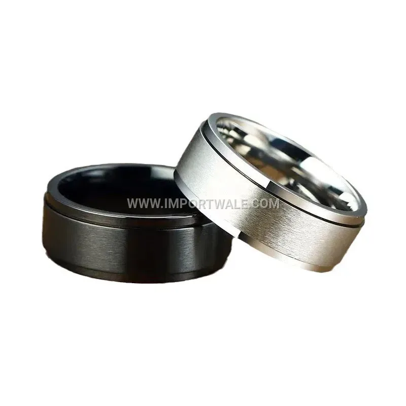 Matte Finish Stainless Steel Spinning Fidget Ring