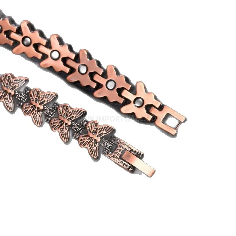 Filigree Butterfly Red Copper Magnetic Therapy Bracelet