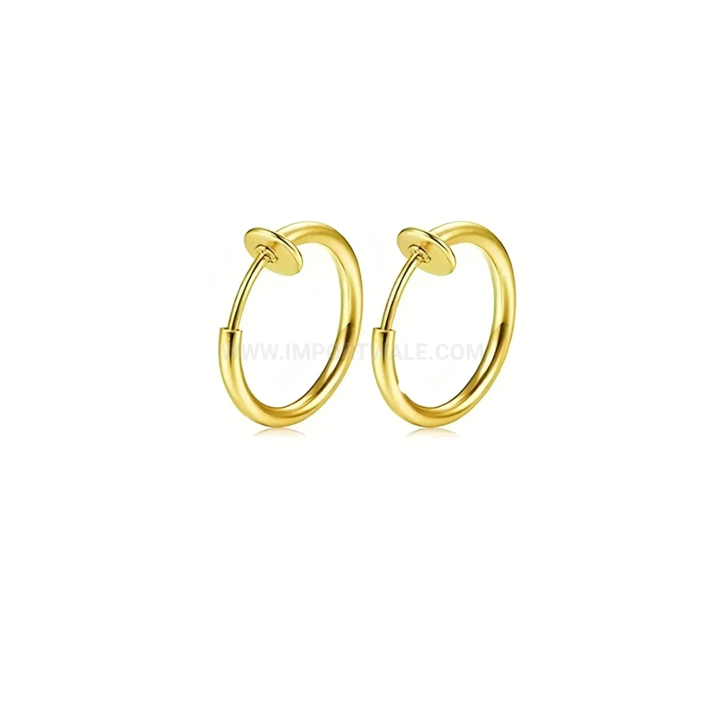 Trendy Stainless Steel Minimalist Geometric Hoop Piercing Earrings