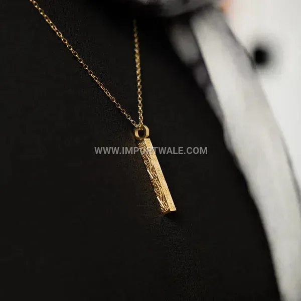 Stainless Steel Ayatul Kursi Cylindrical Column Islamic Religious Necklace