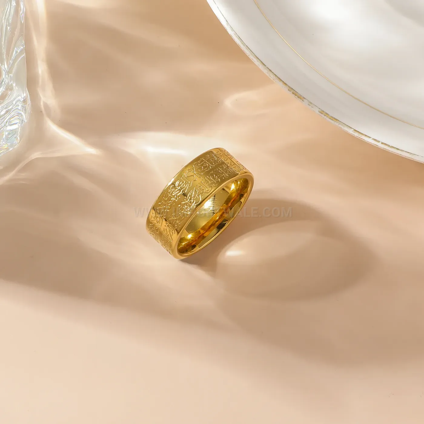 Stainless Steel Ayatul Kursi Arabic Calligraphy Ring
