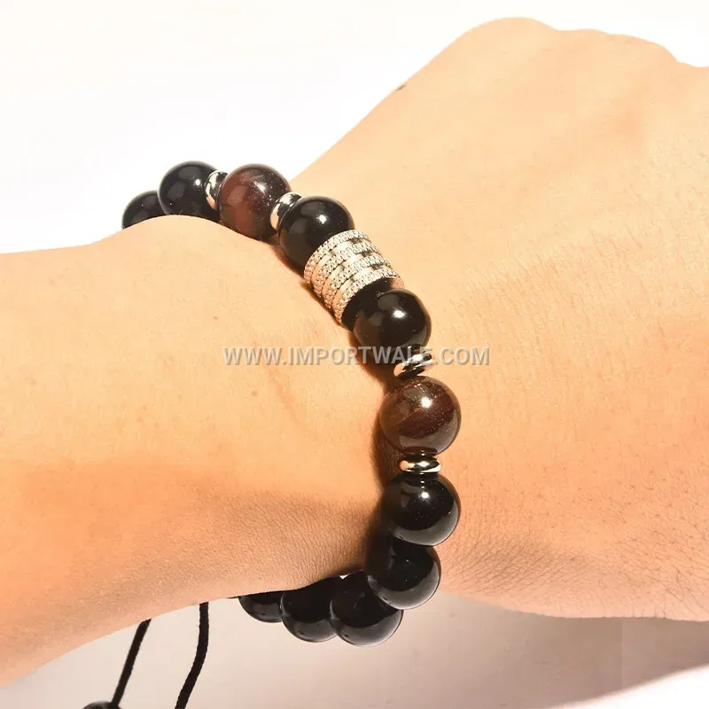 Textured Multi Strand Leather Wrap Bracelet with Magnetic Clasp