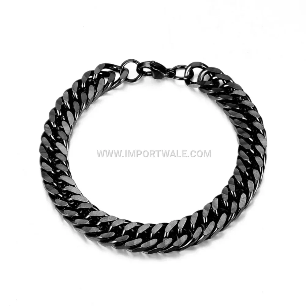 Minimalist Stainless Steel Wave Chain Bracelet With Lobster Clasp