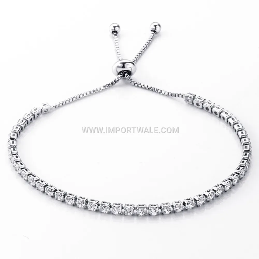 Adjustable Crystal Rhinestone Copper Chain Bracelet