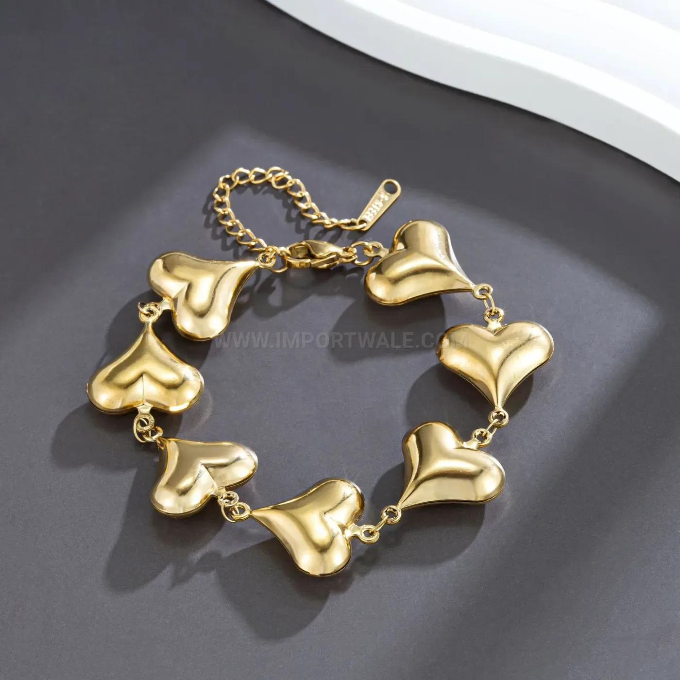 Hollow Heart Strand Gold Plated Titanium Steel Jewelry Set