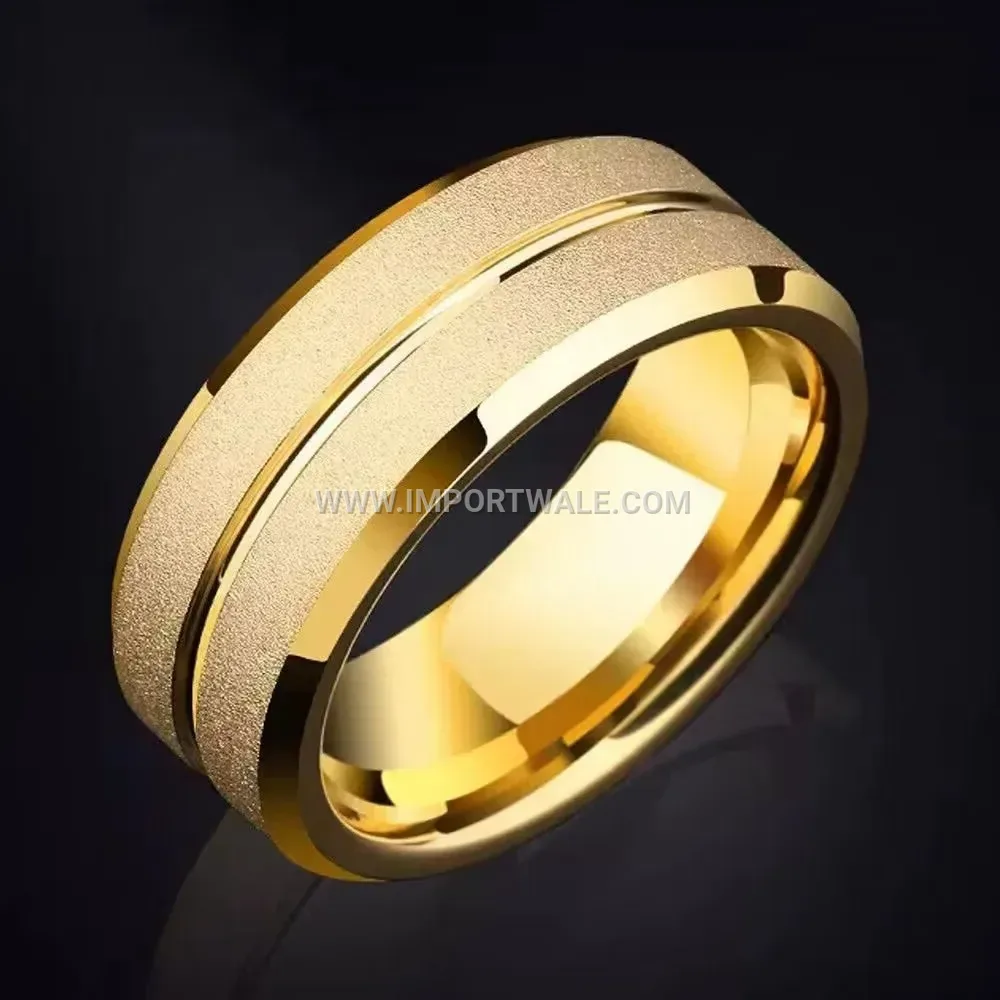 Beveled Matte Stainless Steel Band Ring
