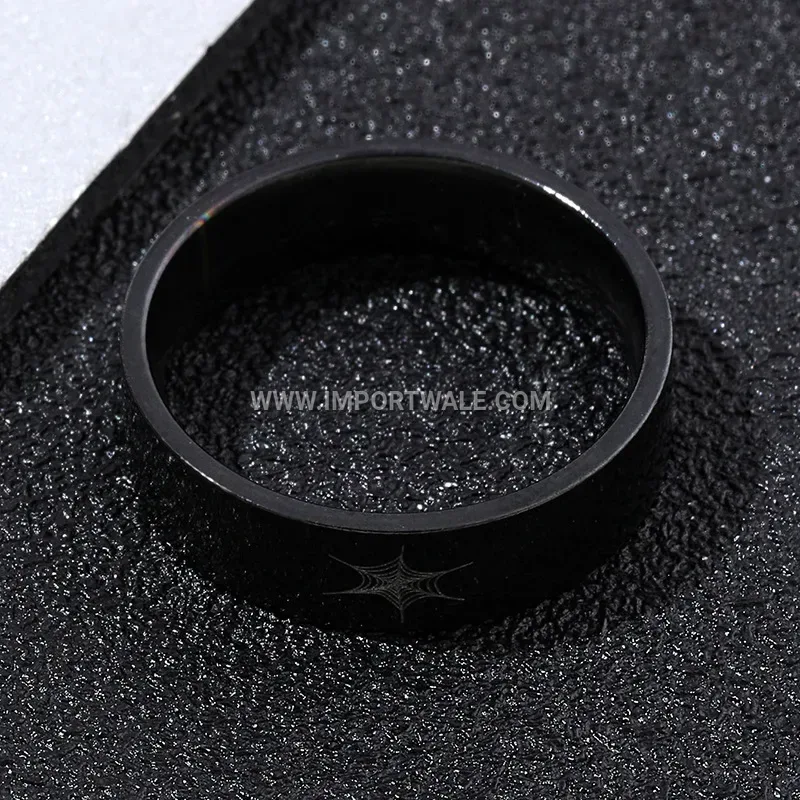 Stainless Steel Spider Web Matching Couple Ring