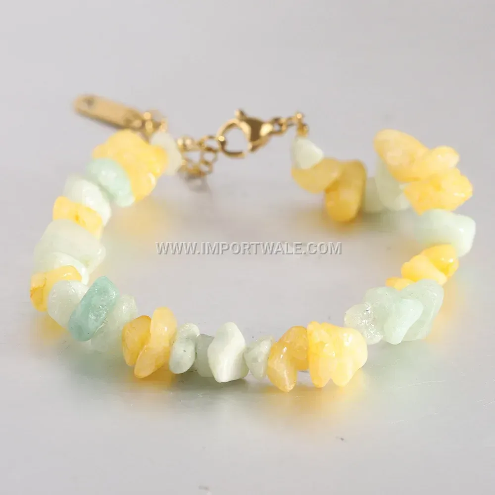 Handwoven Stainless Steel Beaded Crystal Chip Bracelet