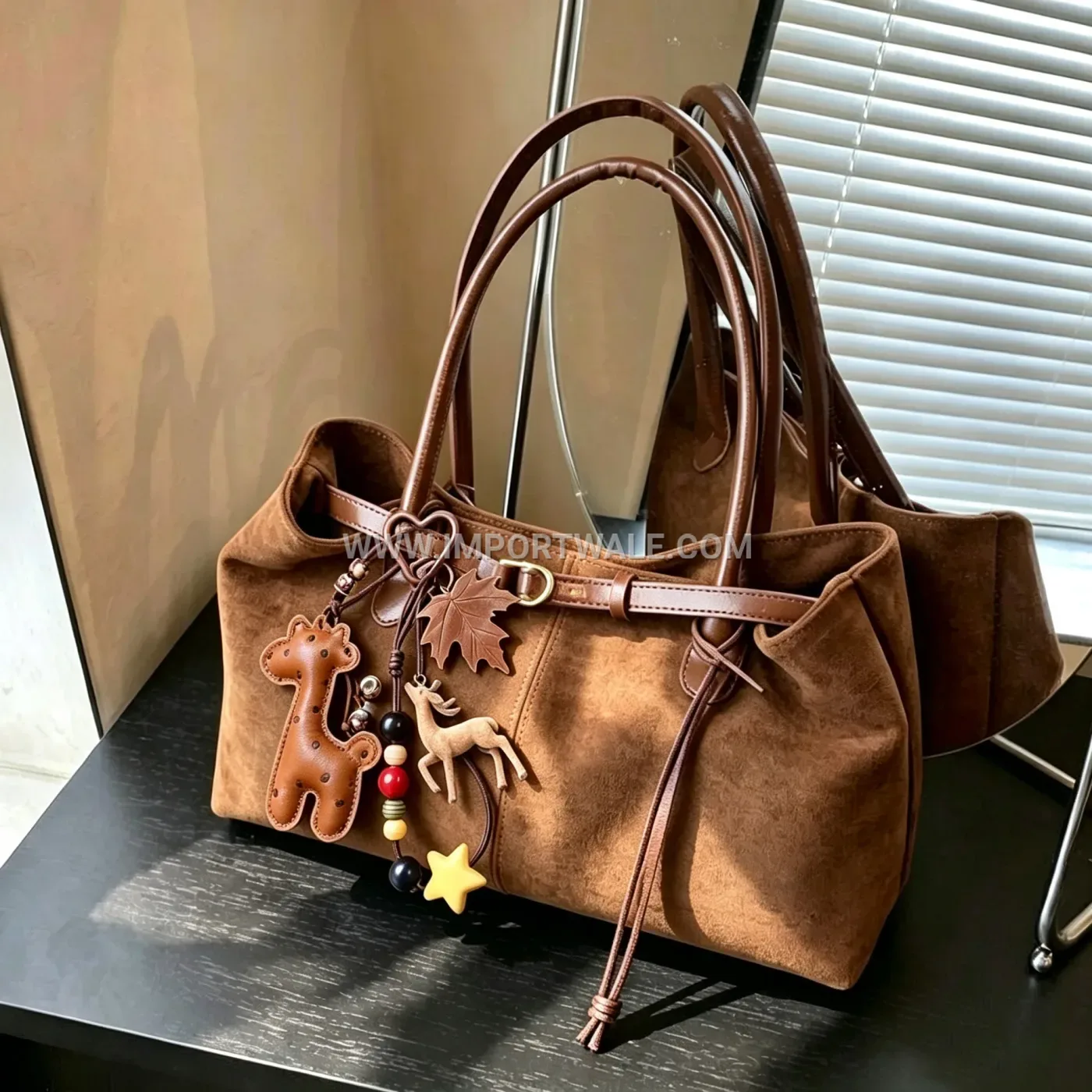 Beaded Leather Fawn Deer Bag Creative Key chains