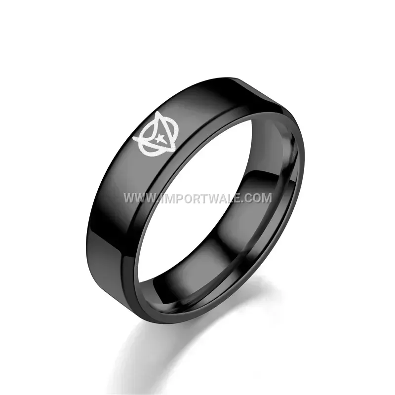 Beveled Edge Stainless Steel Minimalist Band Ring