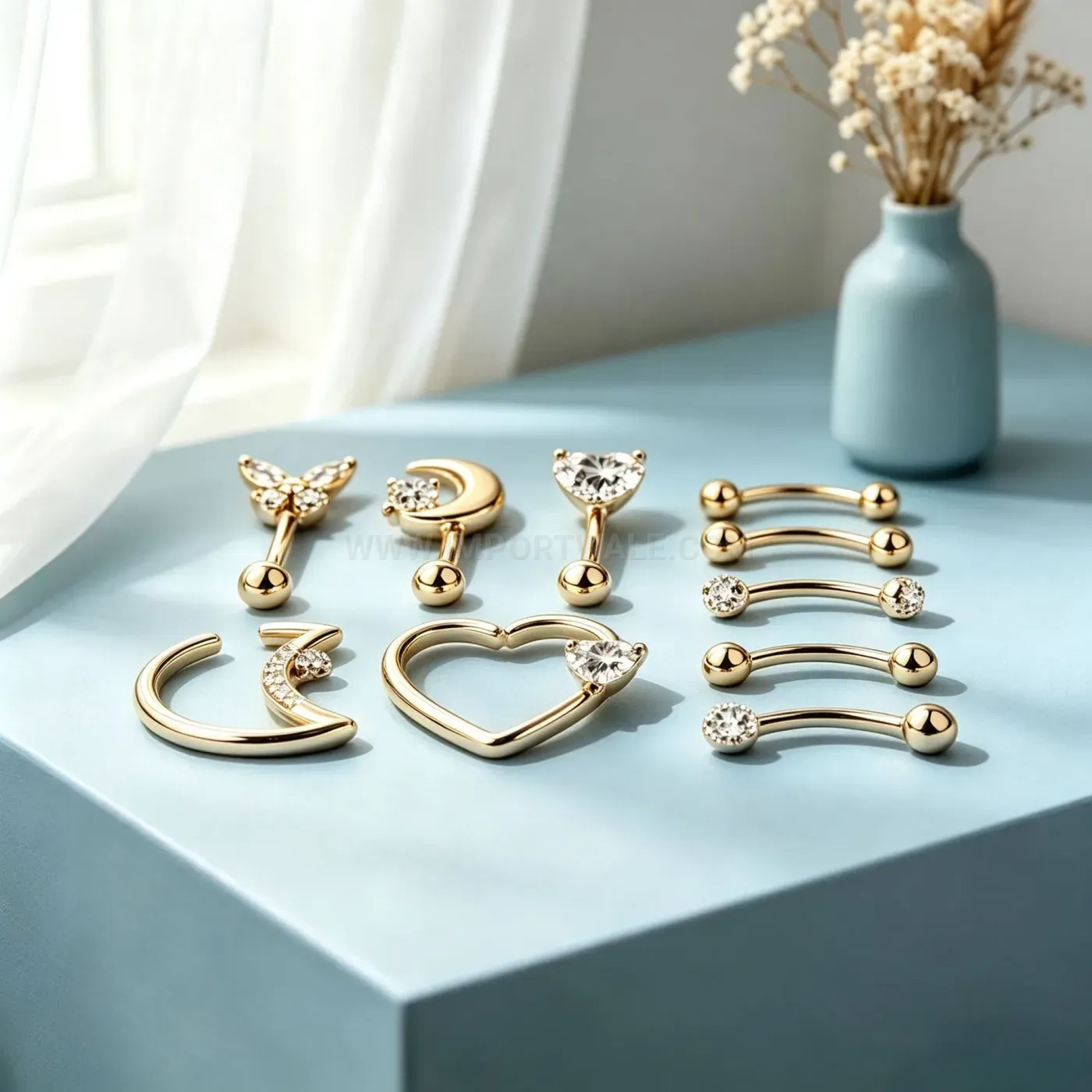 Fashion Versatile Stainless Steel Geometric Body Piercing Jewelry Set