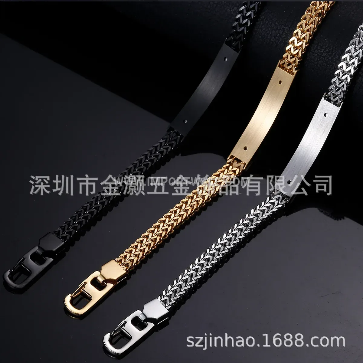 Minimalist Lattice Pattern Titanium Steel Link Bracelet