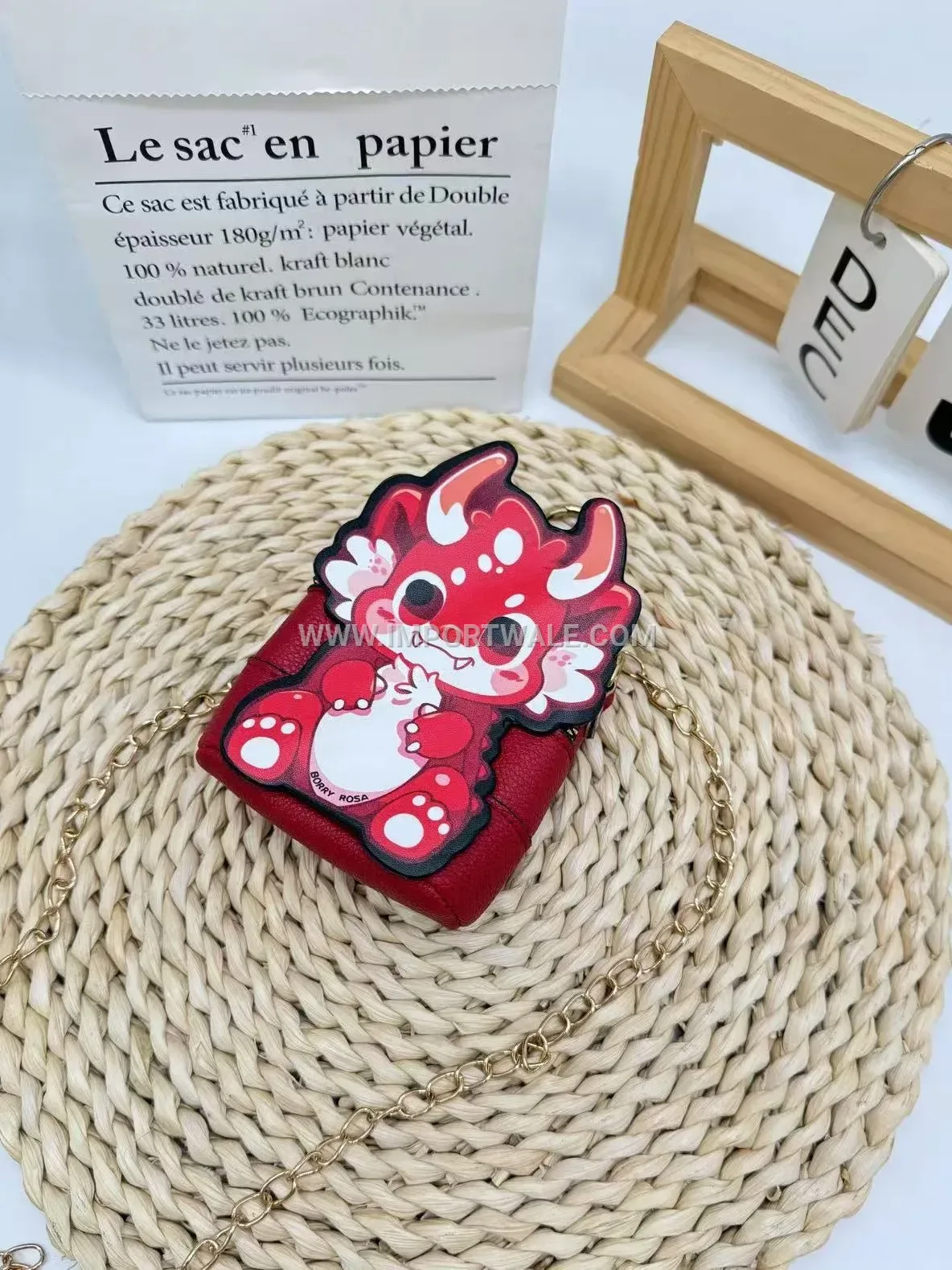 Miniature PU Leather Cartoon Chain Crossbody Pouch