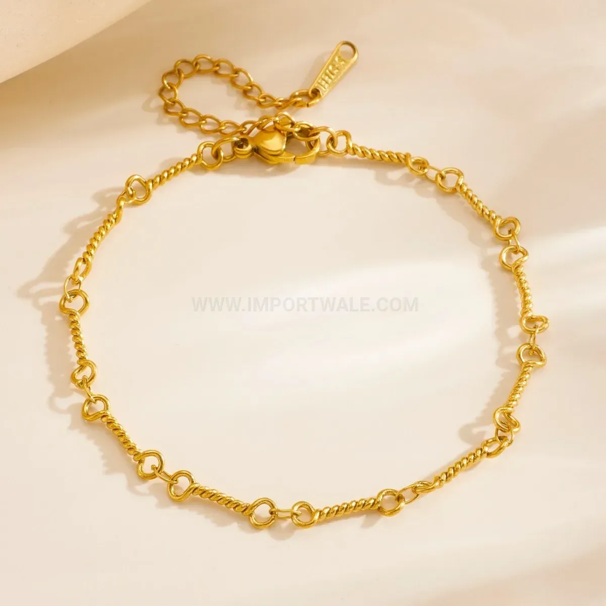 Premium Gold Plated Stainless Steel Twisted Chain Jewelry Set