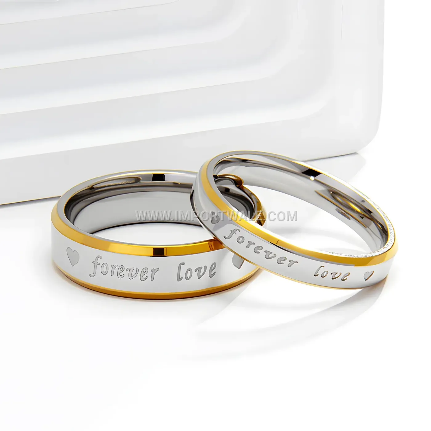 Engraved Stainless Steel Love Matching Couple Ring