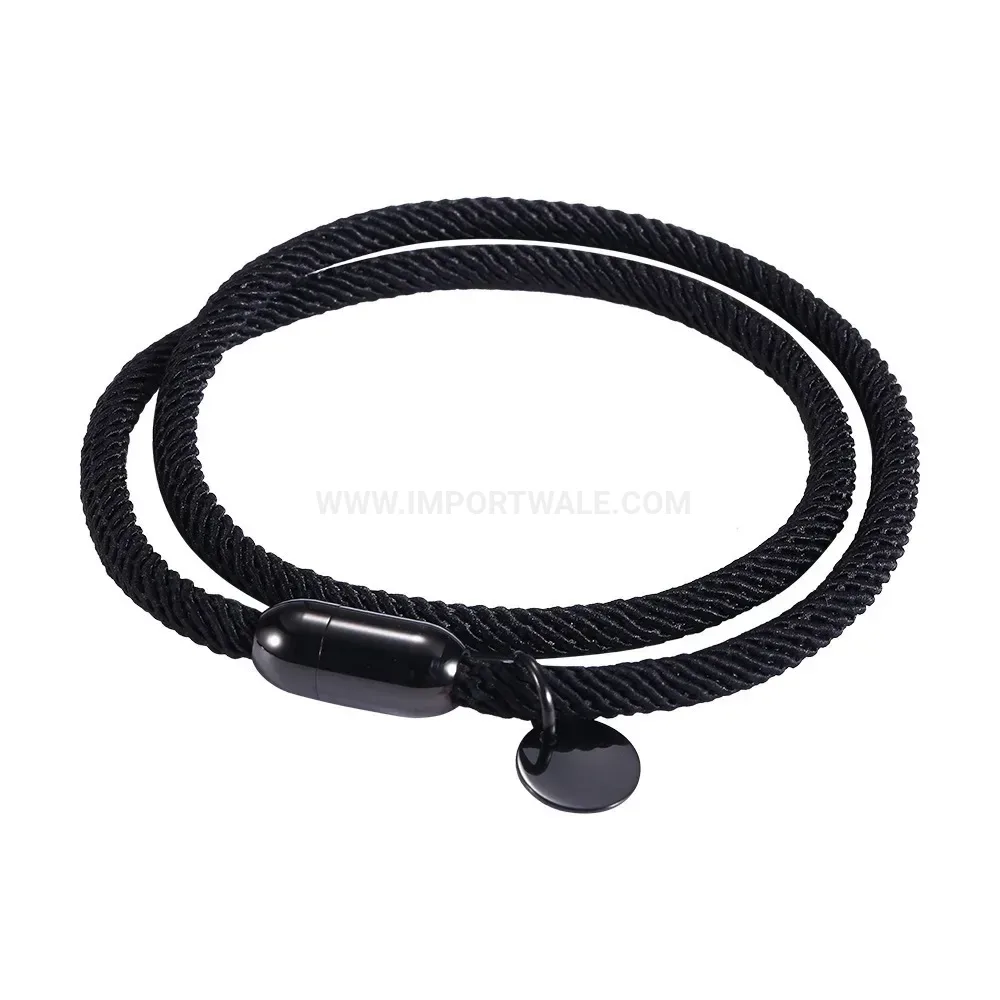 Dual Strand Milan Cord Stainless Steel Magnetic Clasp Bracelet