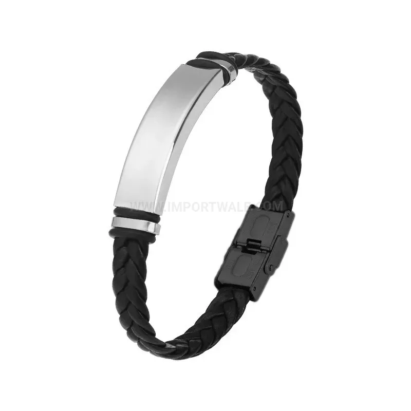 Classic Handwoven Leather Wrap Bracelet with Alloy Magnetic Buckle
