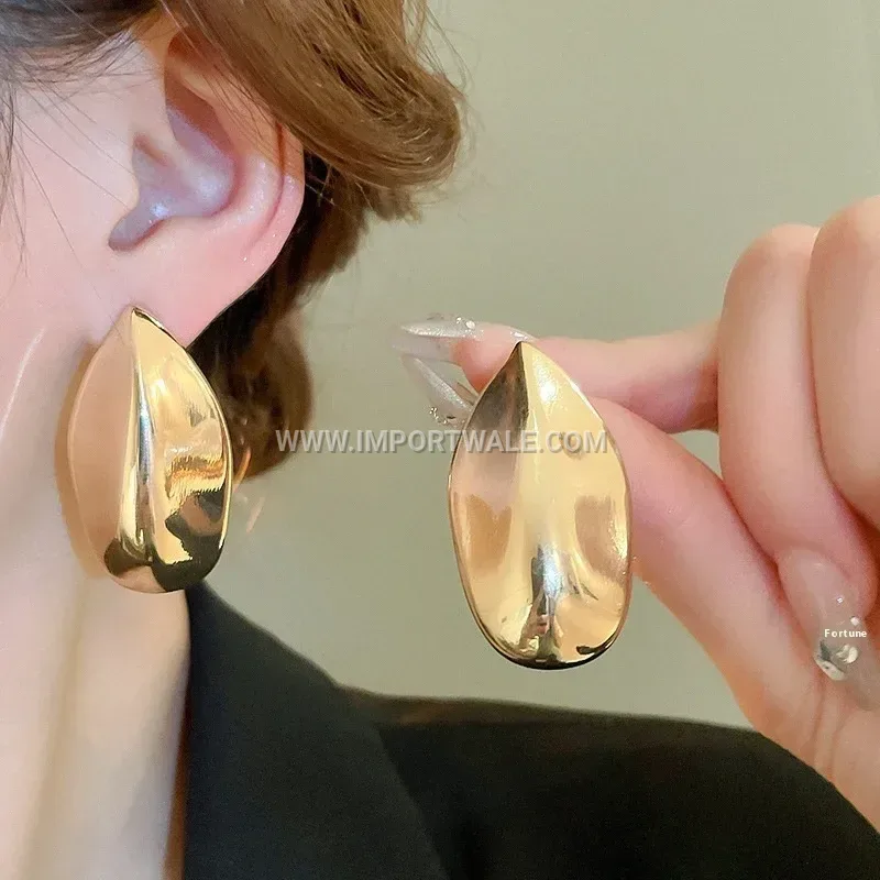18K Gold Plated Geometric Titanium Steel Stud Earrings