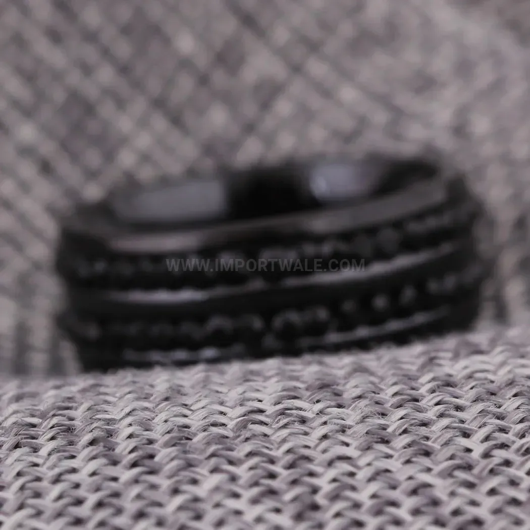 Minimalist Double Row Crystal Stainless Steel Couple Ring