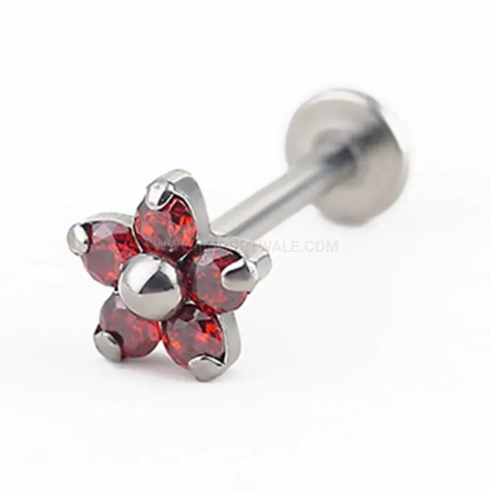 Chic Titanium Opal Zircon Floral Cartilage Piercing Earrings