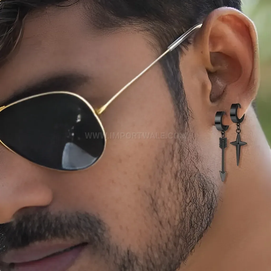 Elegant Gold Plated Zircon Cross Screw Piercing Stud Earrings