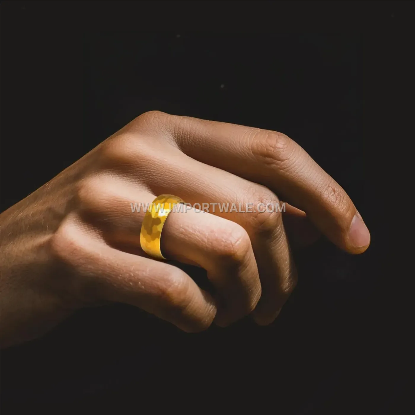 Wide Stainless Steel Inscribed Sutra Band Ring