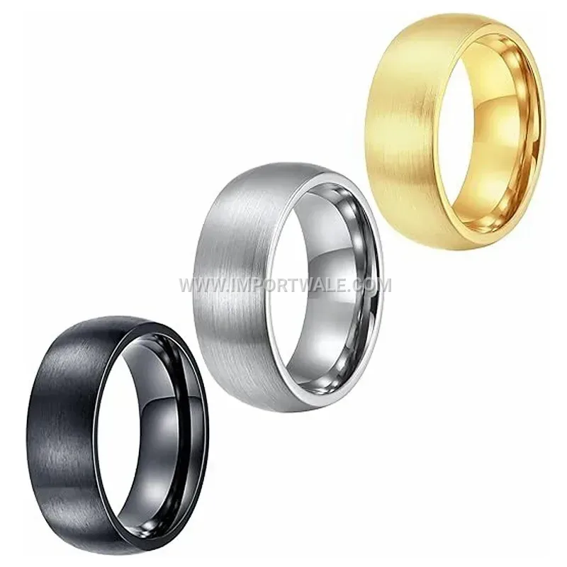Matte Brushed Stainless Steel 8mm Arc Band Ring