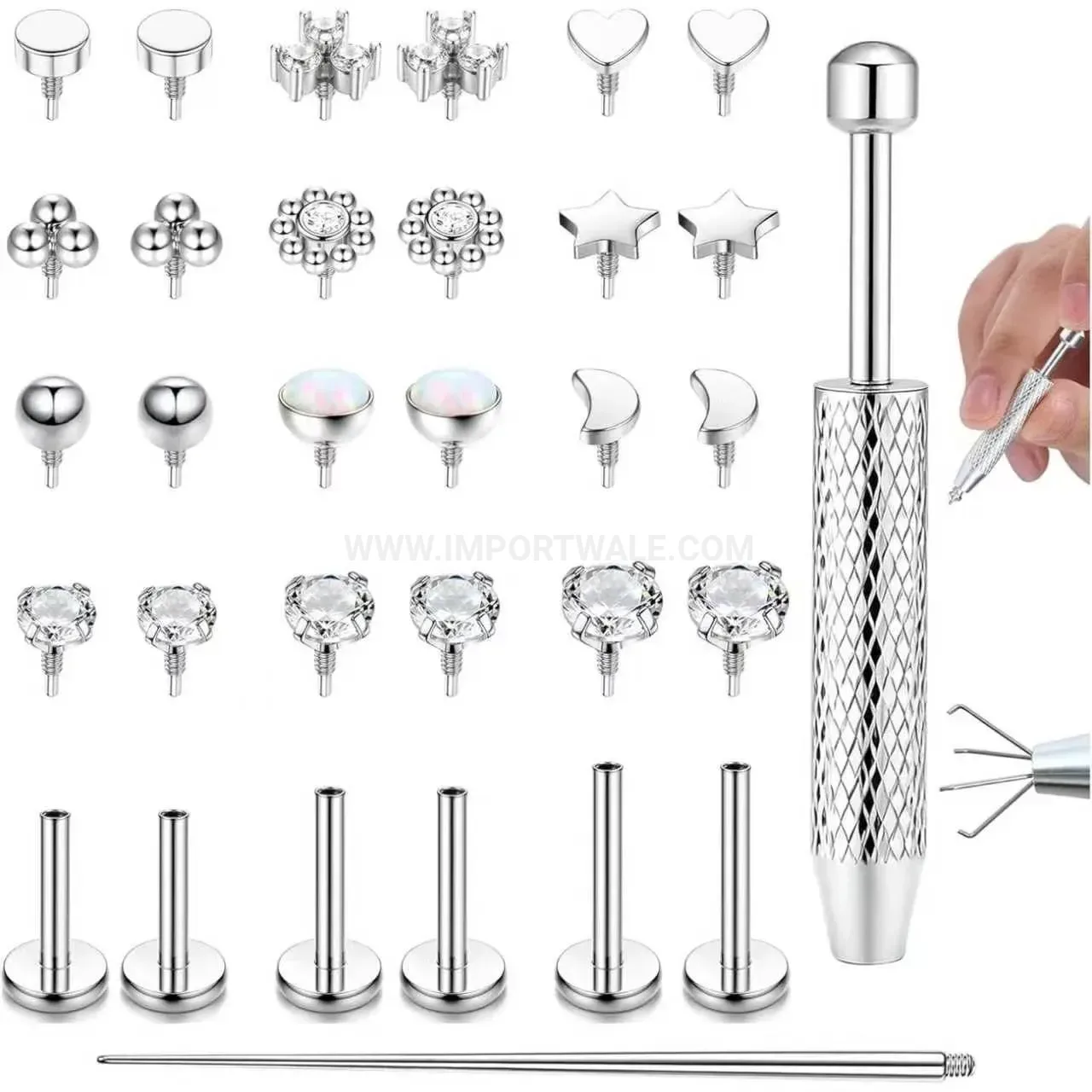 Premium Minimalist Stainless Steel Body Piercing Set
