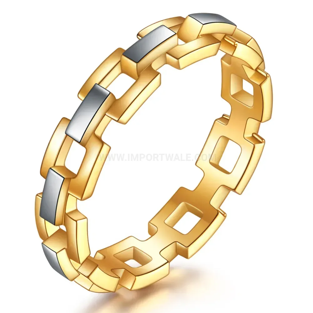 Premium Gold Plated Cutout Cross Stainless Steel Ring