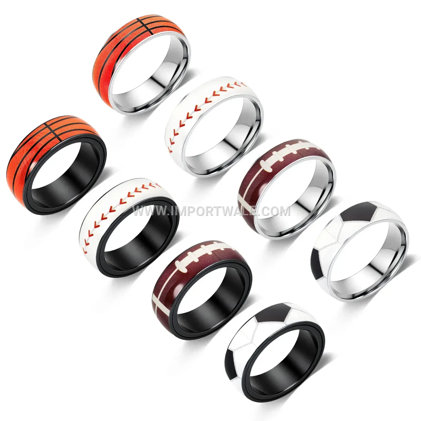 Sports Theme Stainless Steel Spinner Ring