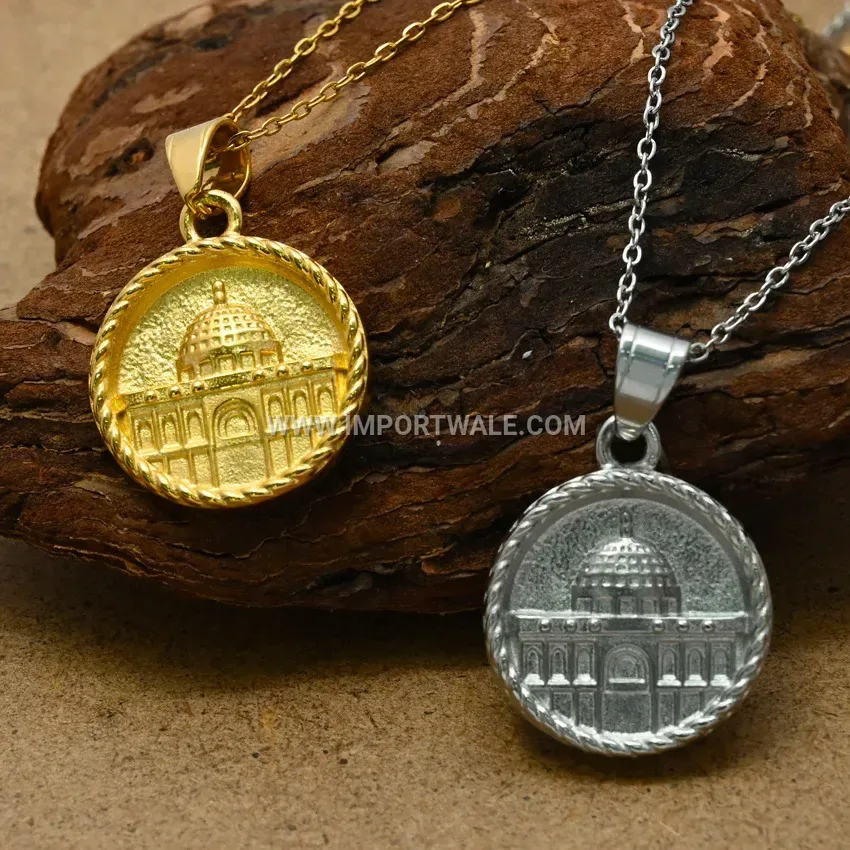 Stainless Steel Jerusalem Arabic Calligraphy Pendant Necklace