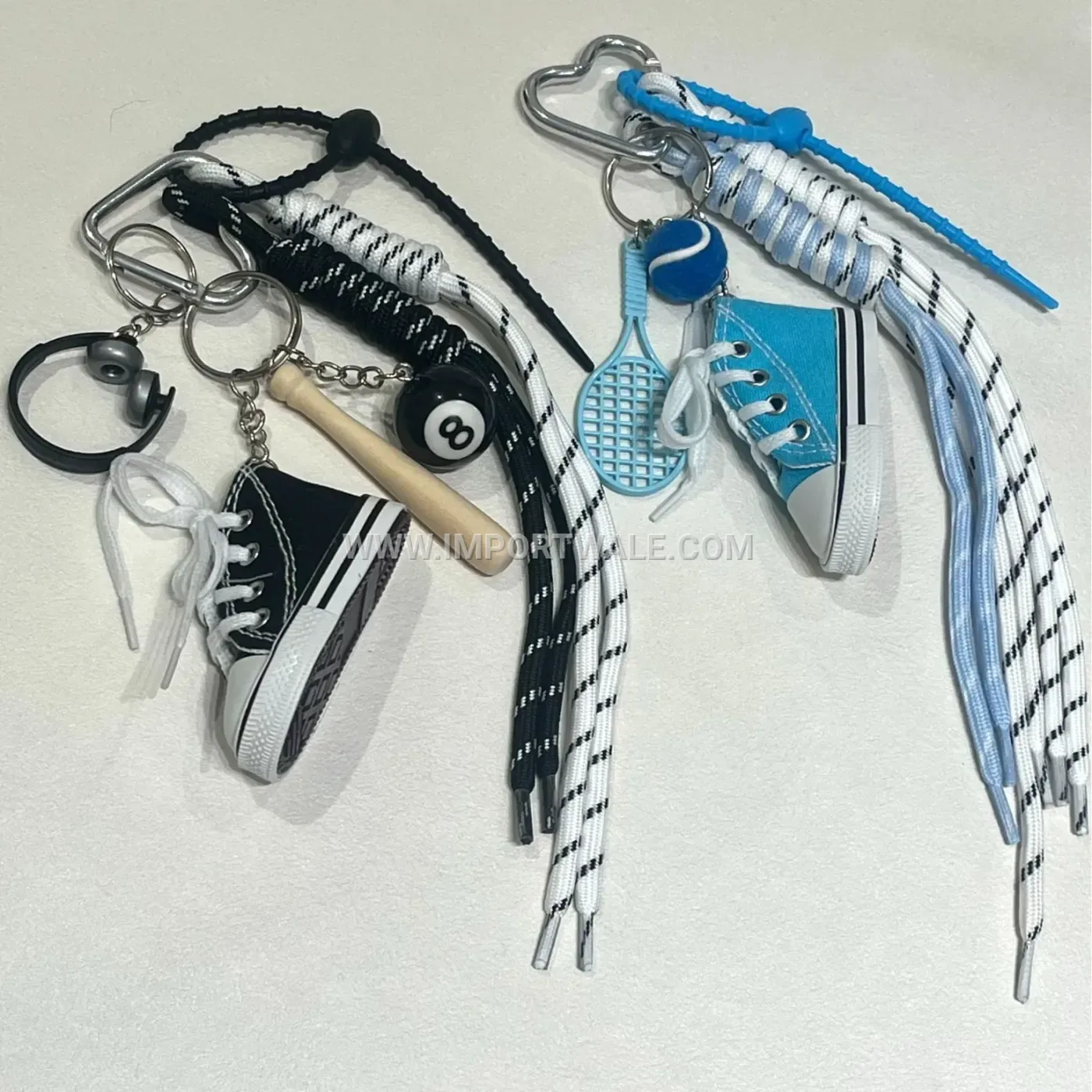 Woven Nylon Canvas Sneaker Keychain Bag Charm