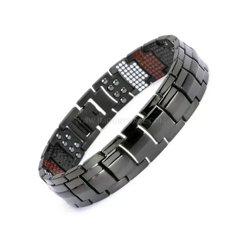 Elegant Wide Pure Titanium Magnetic Bio Bracelet