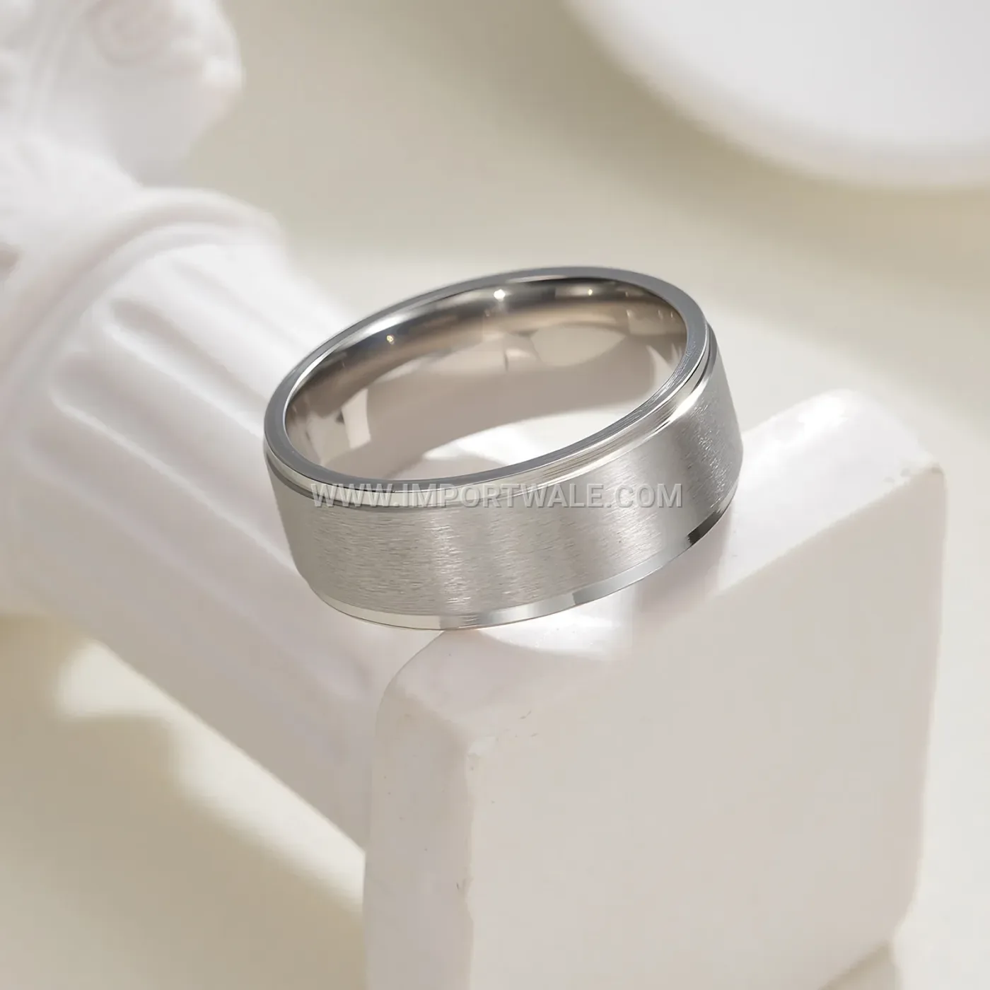 Minimalist Matte Stainless Steel Plain Band Ring