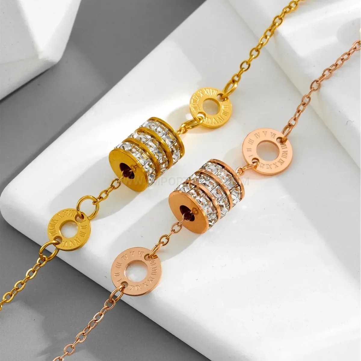 Fashion Geometric Titanium Steel Waist Charm Link Bracelet