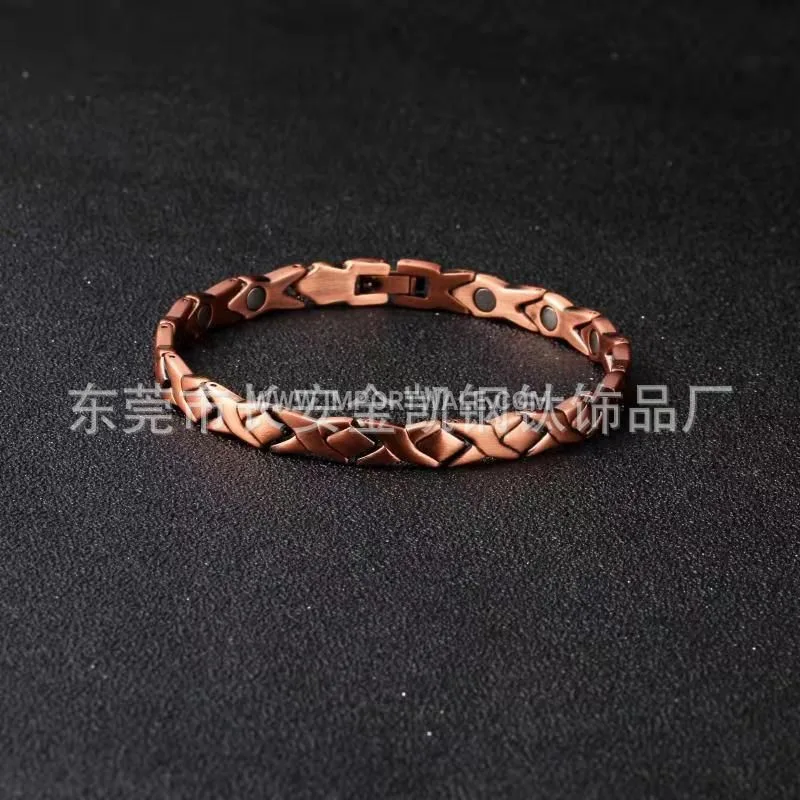Vintage Red Copper Magnetic Link Therapy Bracelet