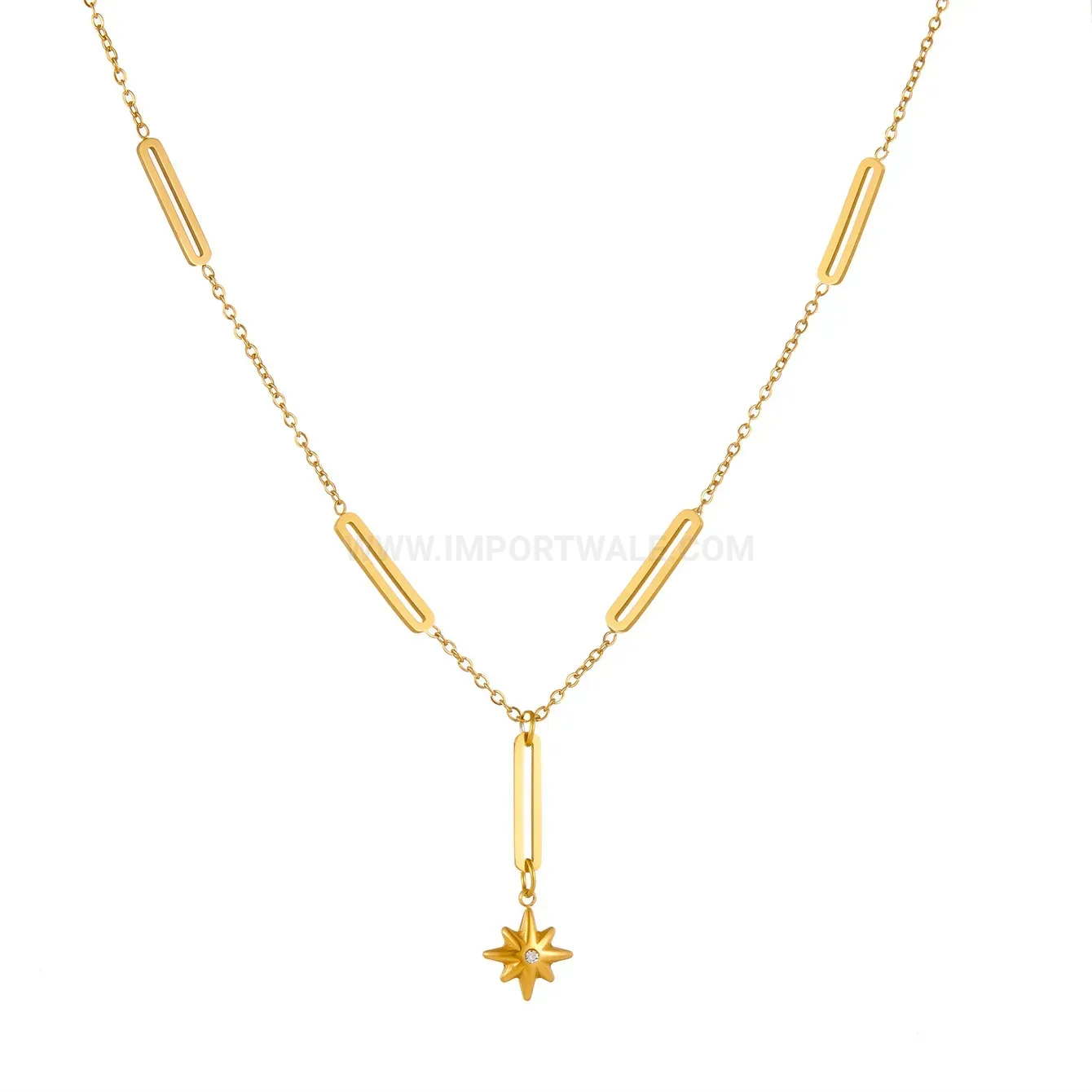 Classic Hexagram Pendant Titanium Steel Collar Necklace