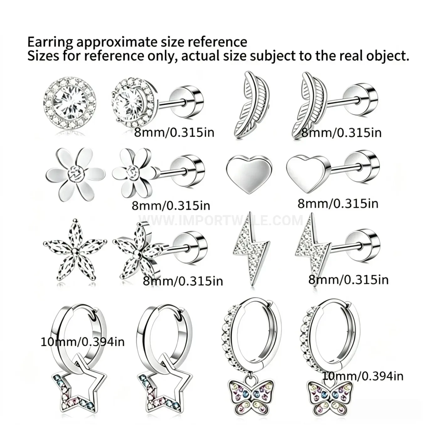 Elegant Minimalist Stainless Steel Piercing Stud Set