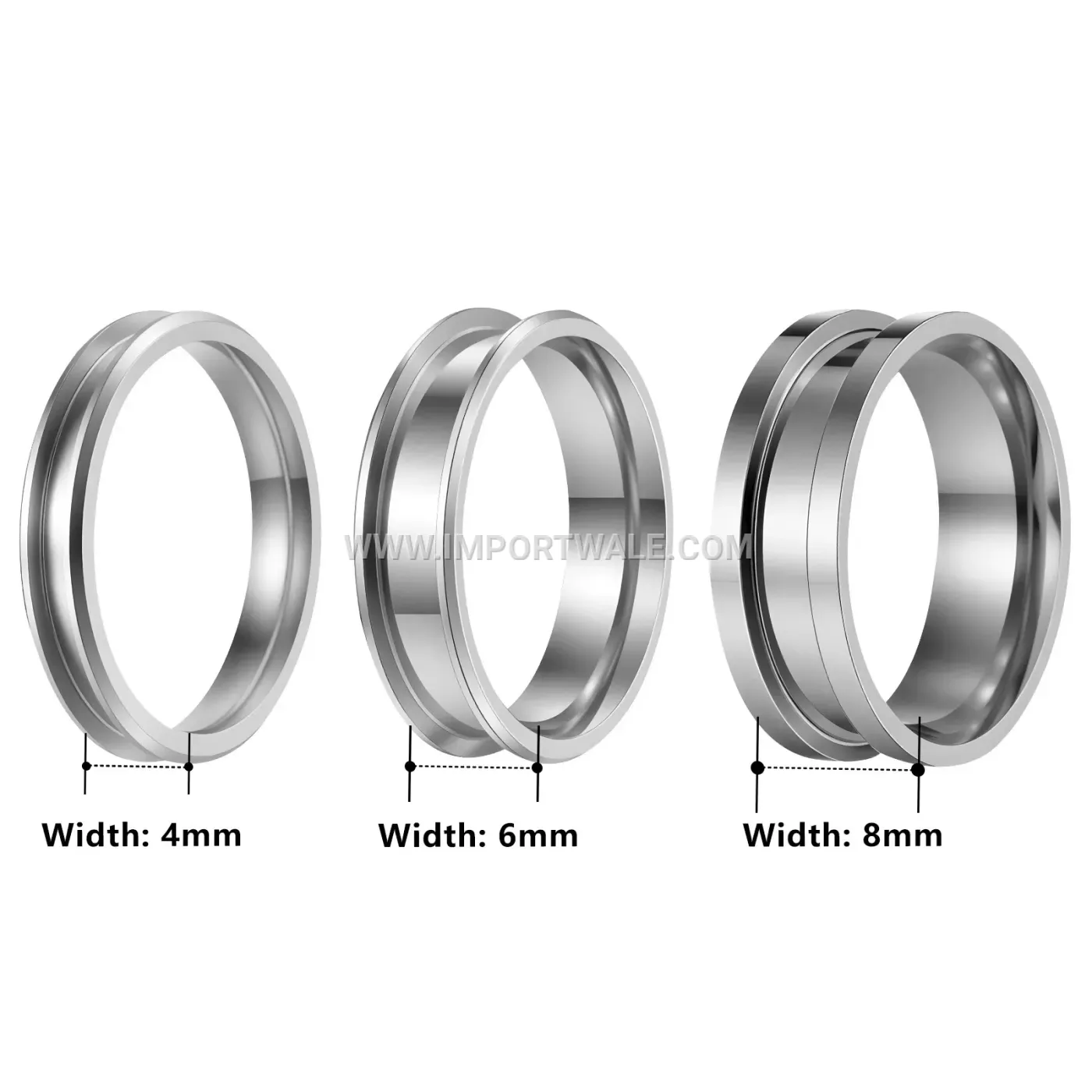 Minimalist Grooved Stainless Steel Band Ring