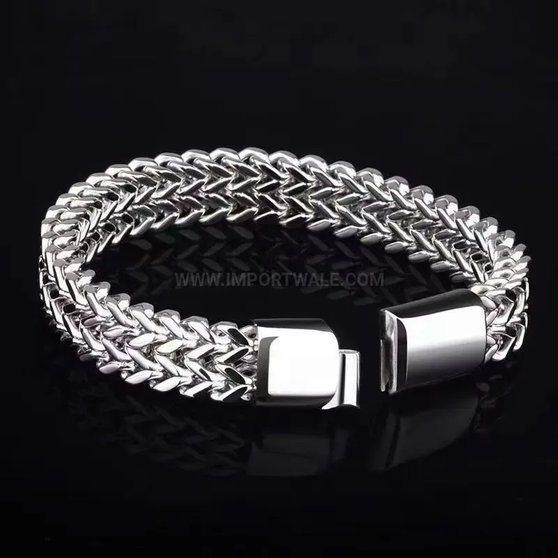 Stylish Bold Stainless Steel Cuban Link Chain Bracelet