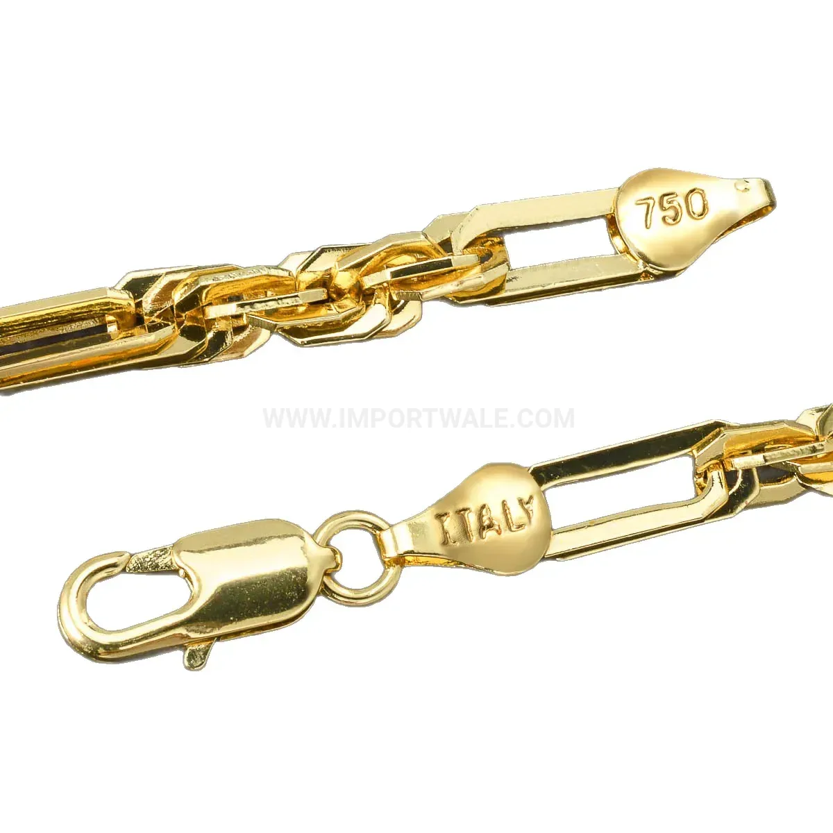 Eighteen Karat Gold Plated Brass Layered Twist Chain Necklace