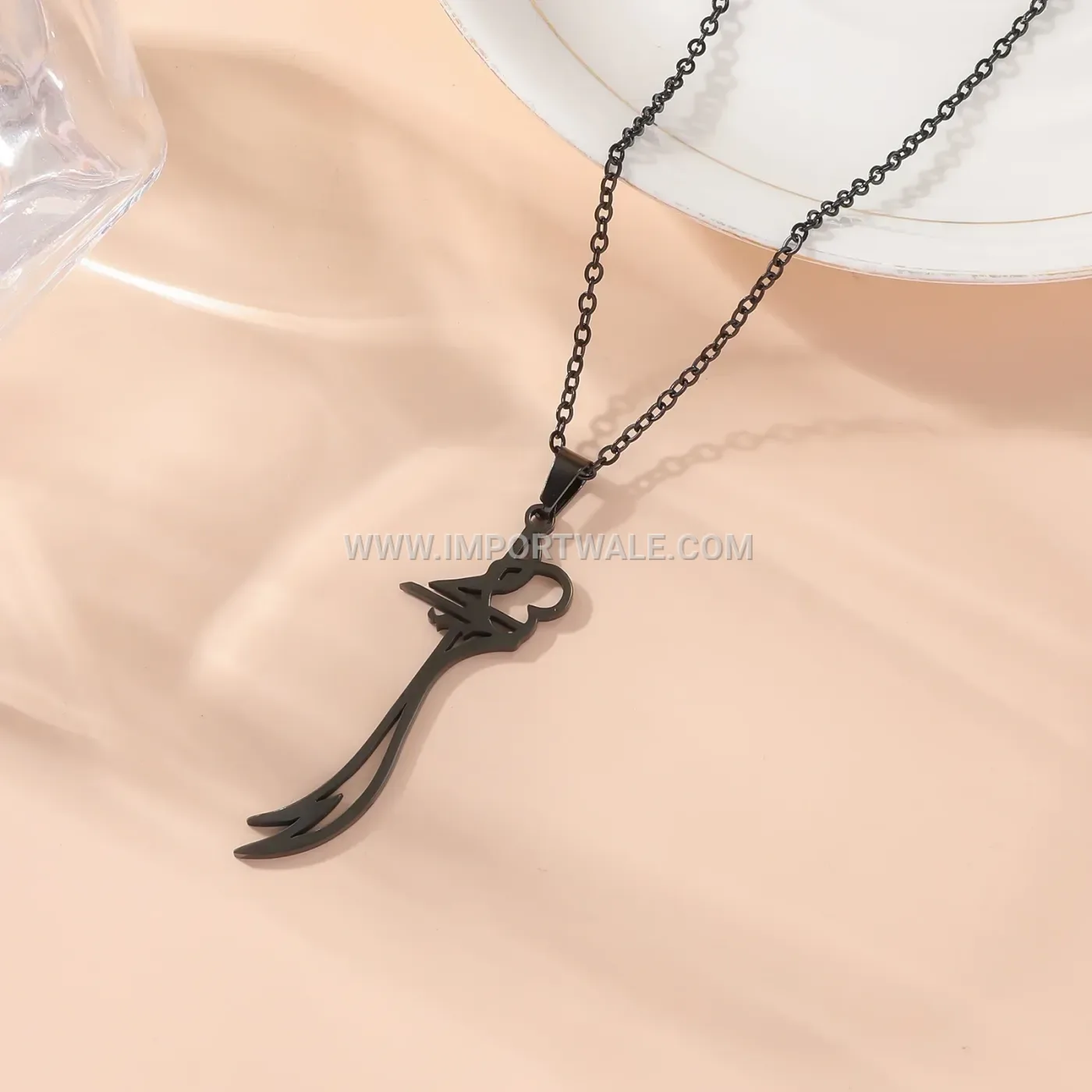 Stainless Steel Zulfiqar Sword Pendant Link Chain Necklace