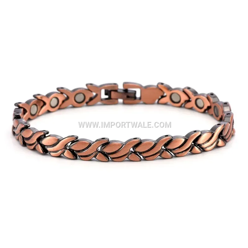 Vintage Pure Copper Swallow Magnetic Link Bracelet