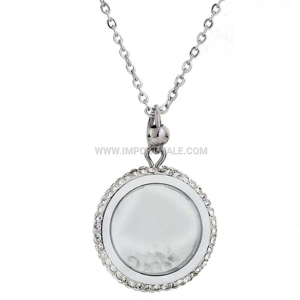 Hollow Heart Stainless Steel Rhinestone Clavicle Chain Necklace