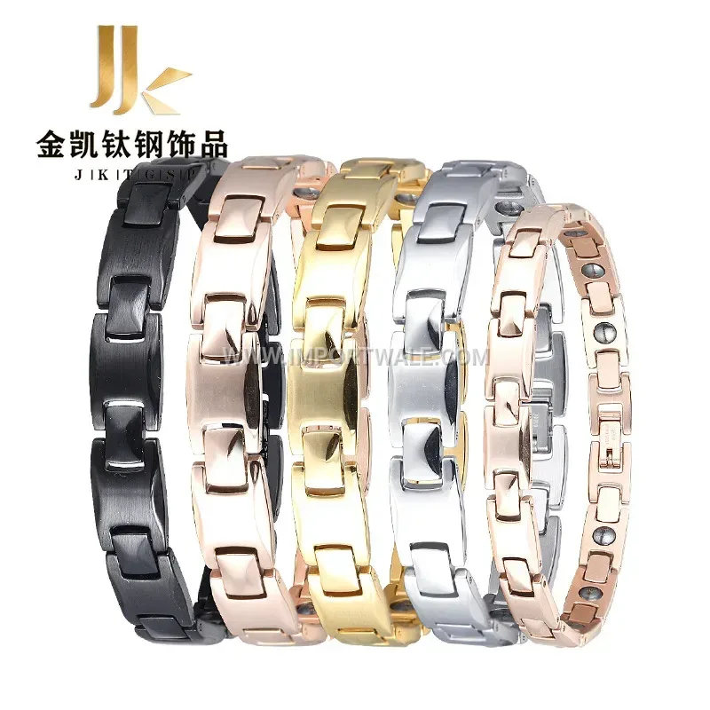 Geometric Pyramid Stainless Steel Magnetic Therapy Bracelet