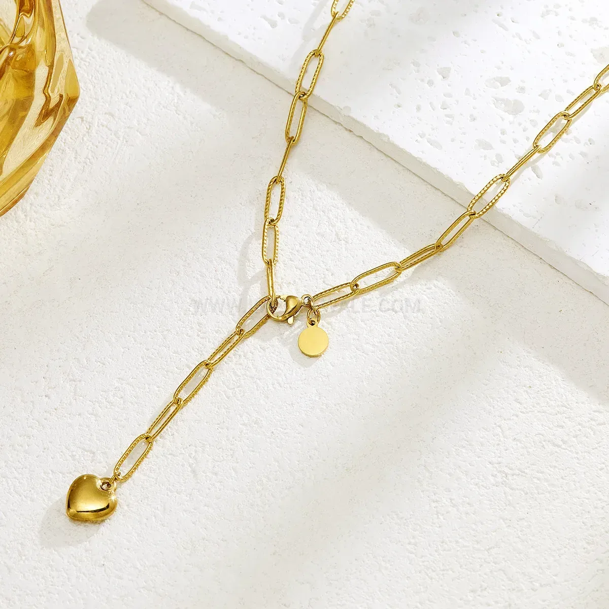 Bold Minimalist Stainless Steel Heart Pendant Jewelry Set